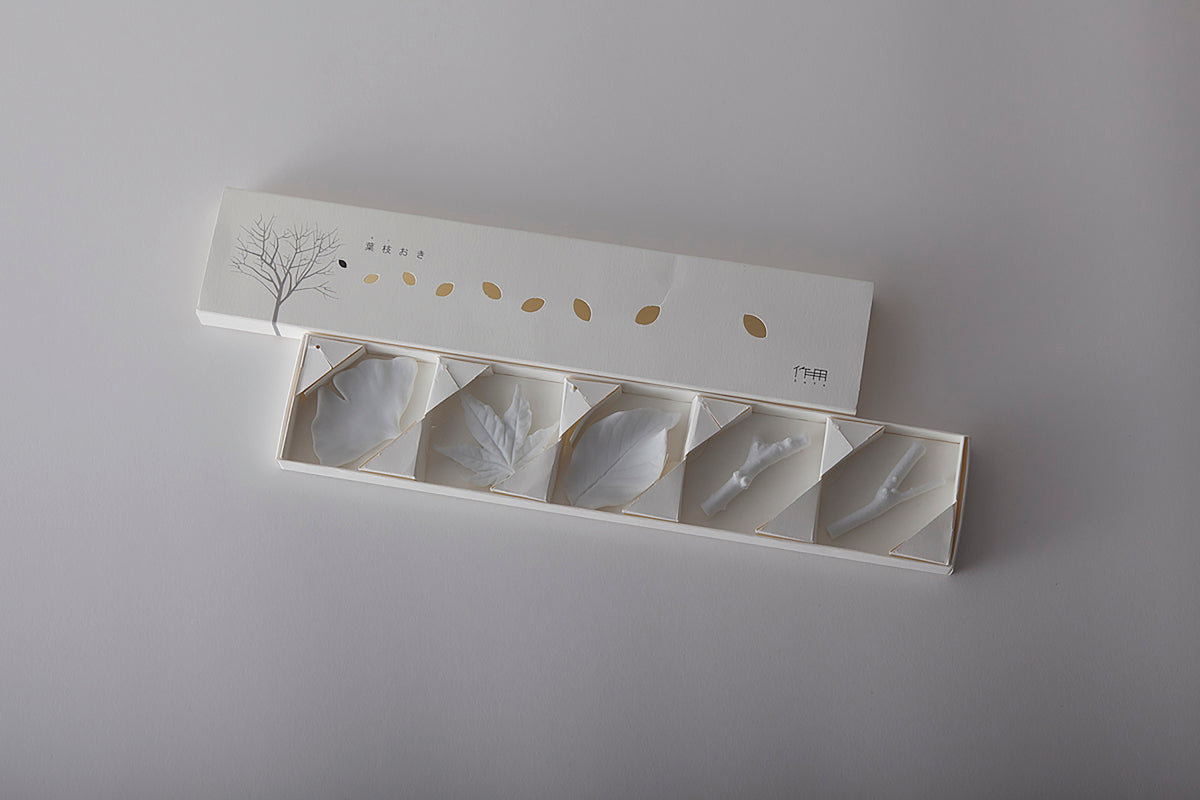 Leaf & Branch Chopstick Rest Set - Ceramic Japan [Made in Japan]