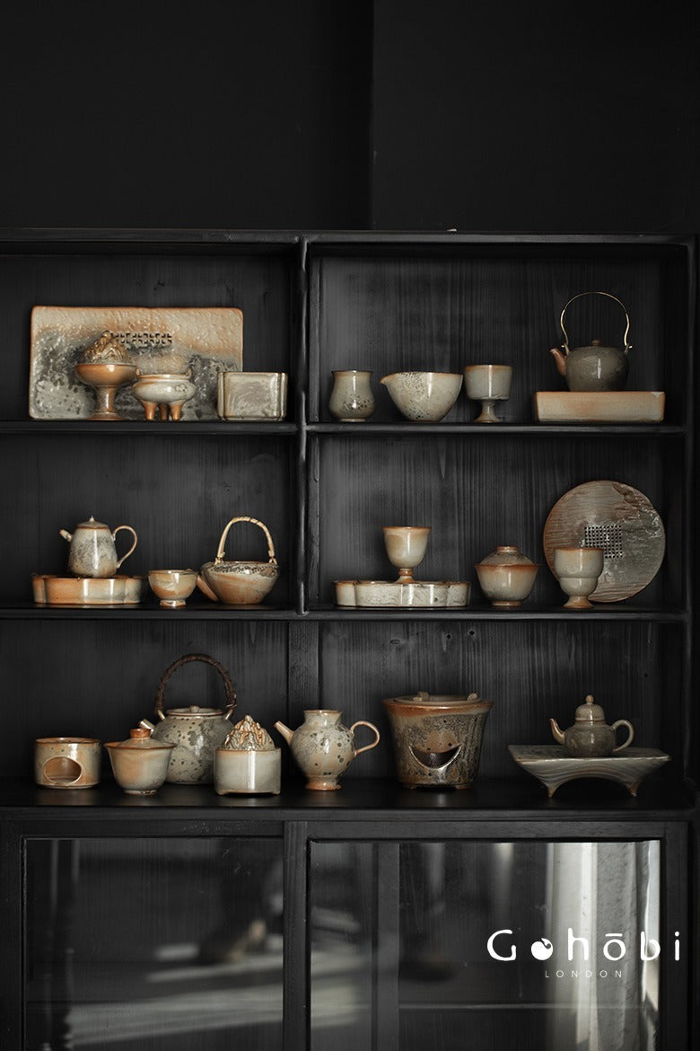 Gohobi Shino Kiln-Transformed Rattan Beam Teapot – Large Household Brewing Kettle