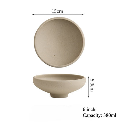 Gohobi Japanese Ceramic High-Foot Rice Bowl