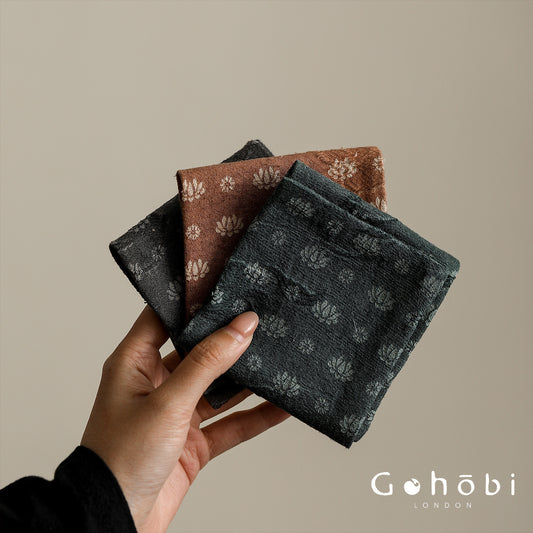 Gohobi Retro Lotus Tea Towel – Thick Absorbent Zen Tea Cloth for Tea Table