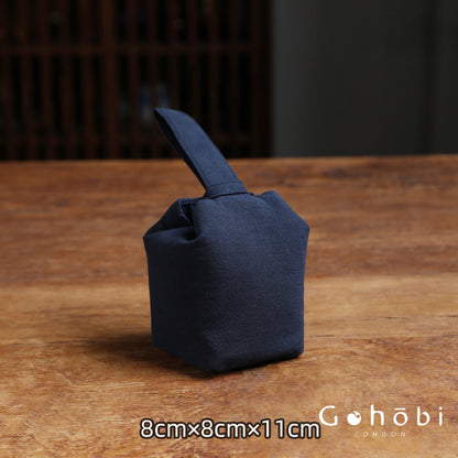 Gohobi Classic Travel Teaware Bag – Plain Cotton Tea Set Storage & Outdoor Carry Case