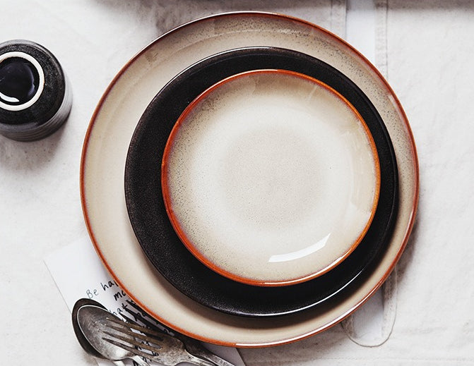 Gohobi Kiln-Change Ceramic Flat Dining Plate