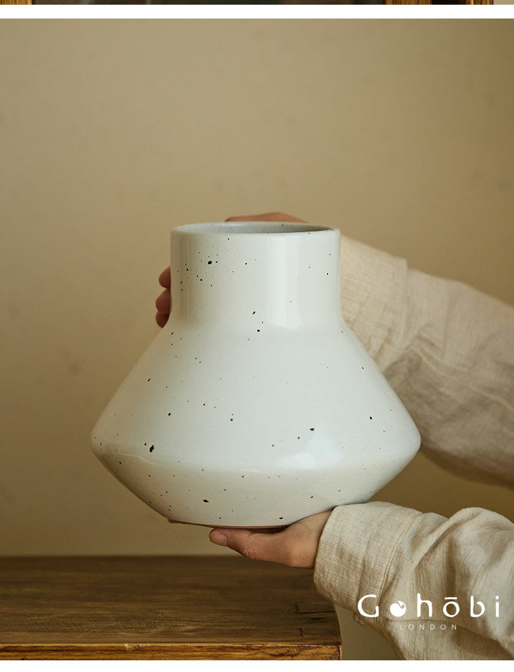 Gohobi Jingdezhen Retro Ceramic Hydroponic Vase – Antique Style Decorative Flower Vase for Home