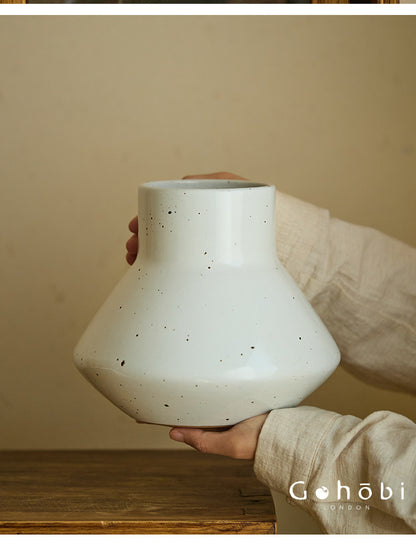 Gohobi Jingdezhen Retro Ceramic Hydroponic Vase – Antique Style Decorative Flower Vase for Home