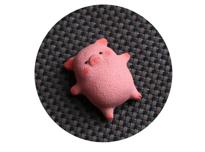 Gohobi Yixing Purple Clay Twelve Zodiac Pig Tea Pet – Handmade Sleeping Pig Ornament