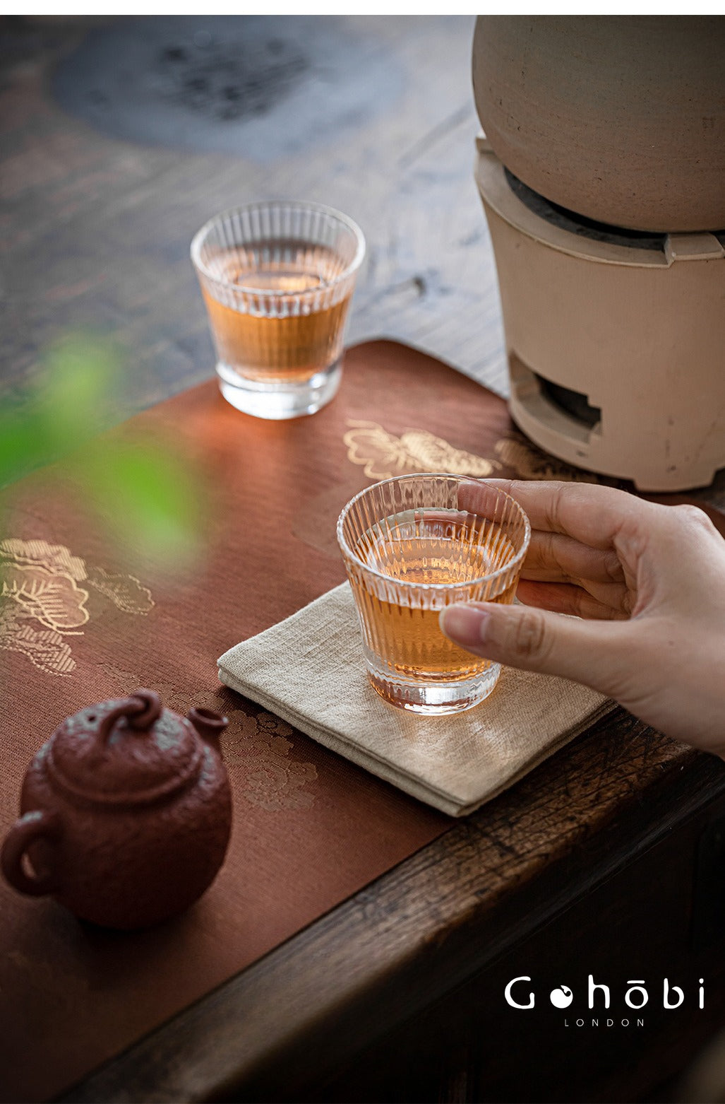 Gohobi Zen Ramie Tea Towel – Absorbent Tea Cloth for Gongfu Tea Table and Teapot