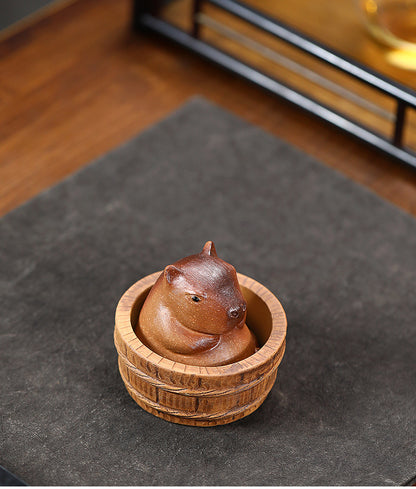 Gohobi Handmade Ceramic YiXing Clay Capybara Ornament Tea pet