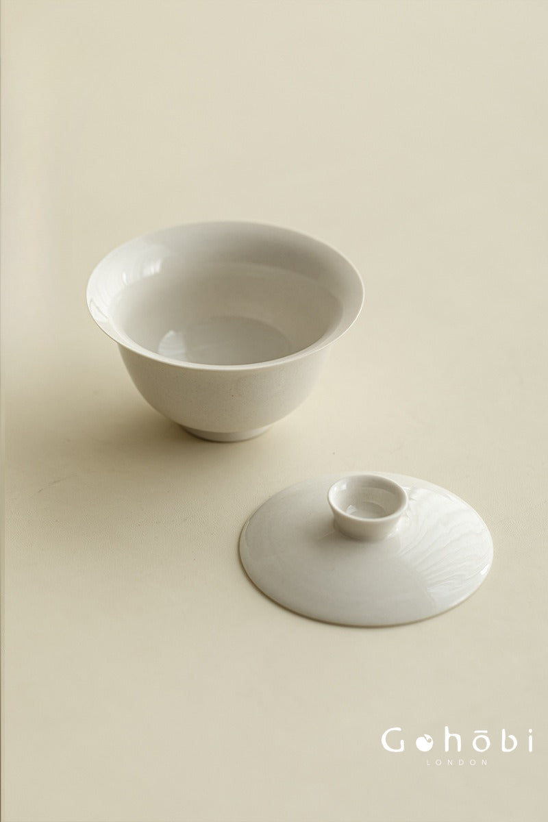 Gohobi Plant Ash Clay Gaiwan – Thin Porcelain Ceramic Covered Tea Bowl