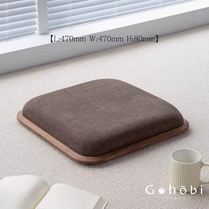 Gohobi Black Walnut Tatami Seat Cushion – Solid Wood Futon Meditation Seat for Tea Room, Bay Window or Floor Seating