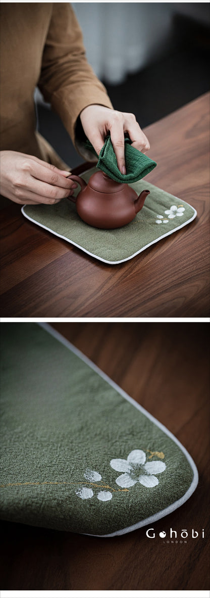 Gohobi Handmade Cotton Linen Tea Towel – Japanese Style Absorbent Zen Tea Cloth