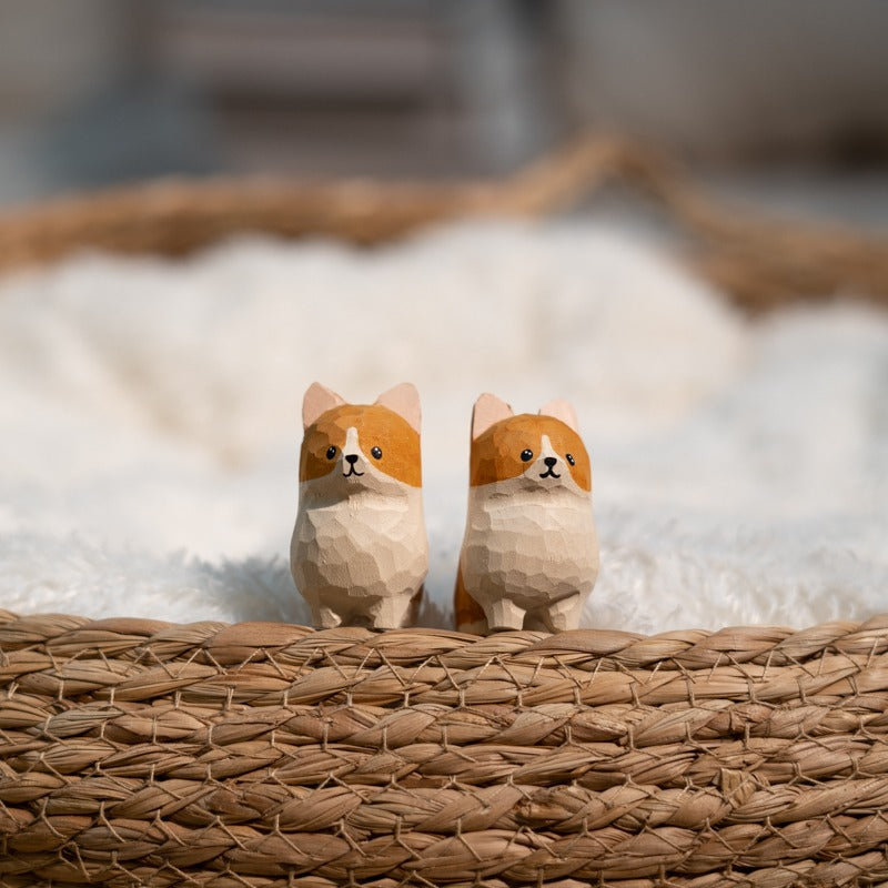 Gohobi Handcrafted Wooden Corgi Dog Ornament