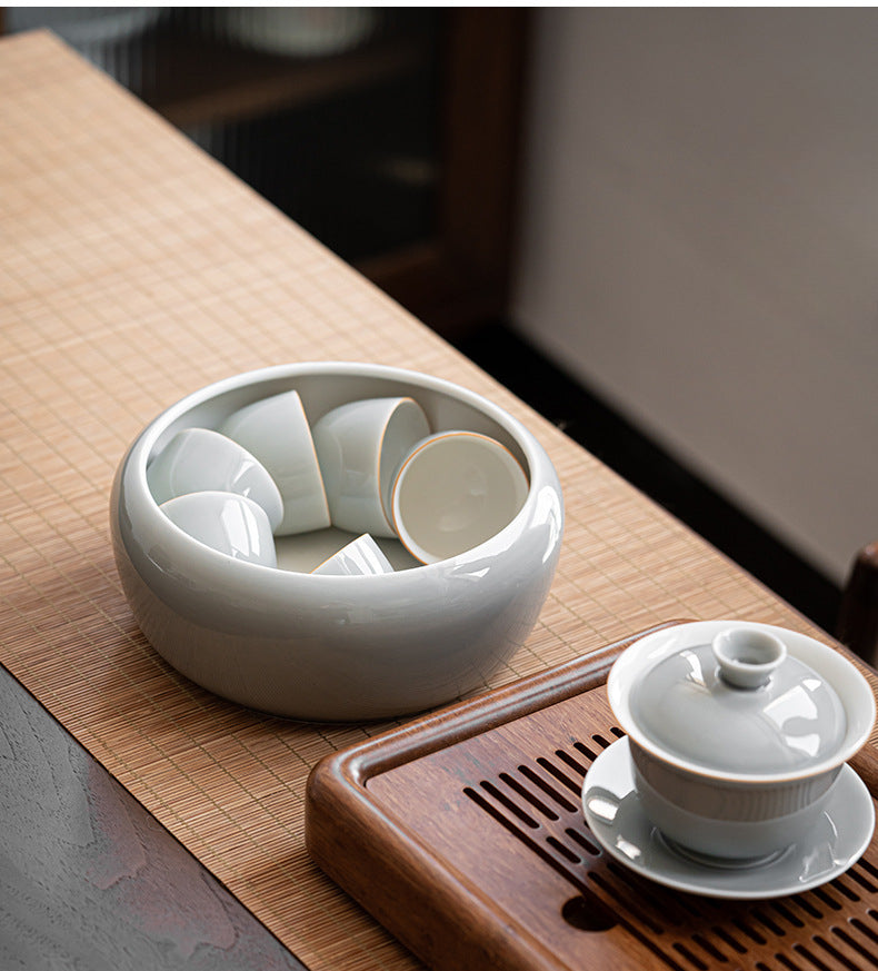 Glace cendre suie glaçure thé lavage, grande tasse de lavage de thé en céramique lavage thé résidu seau bassin d'eau stylo lavage réservoir Kung Fu thé ensemble accessoires