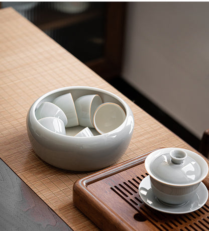 Glace cendre suie glaçure thé lavage, grande tasse de lavage de thé en céramique lavage thé résidu seau bassin d'eau stylo lavage réservoir Kung Fu thé ensemble accessoires