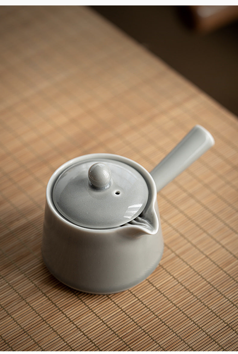 Gohobi Handmade Ice Grey Side Holder Teapot