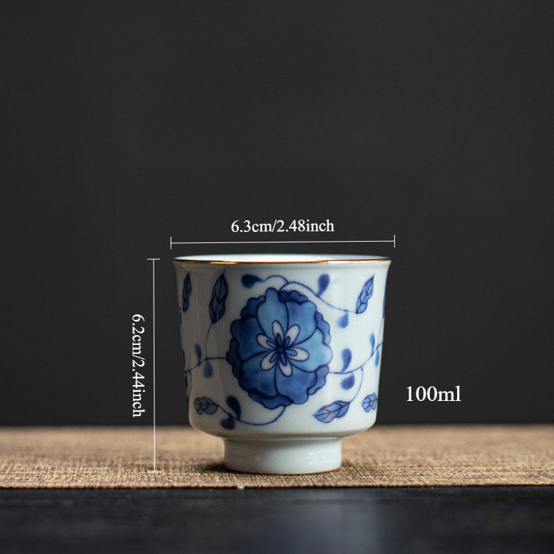 Gohobi Blue and White Twining Lotus Fu Gui Cup