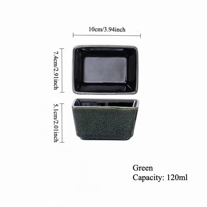 Gohobi Iridescent Kiln-Change Rectangular Ceramic Sauce Bowl