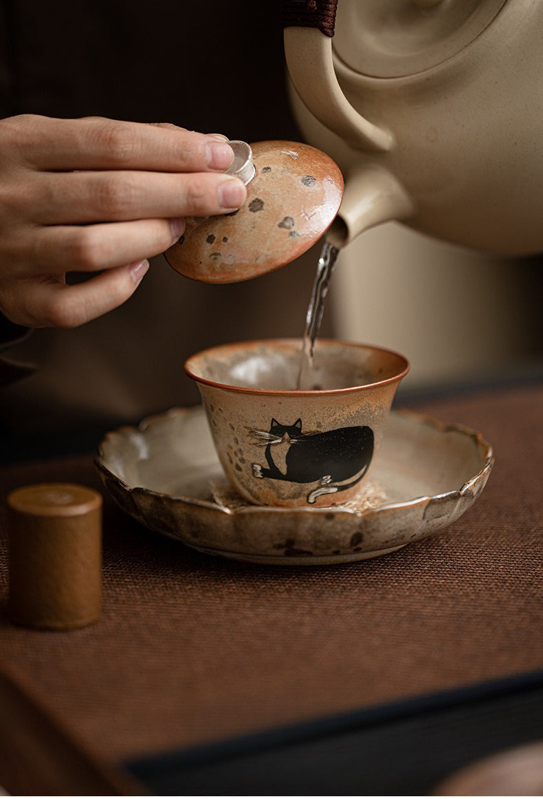 Gohobi Chi Wildcat Ceramic Travel Tea Set