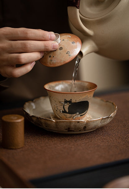 Gohobi Chi Wildcat Ceramic Travel Tea Set