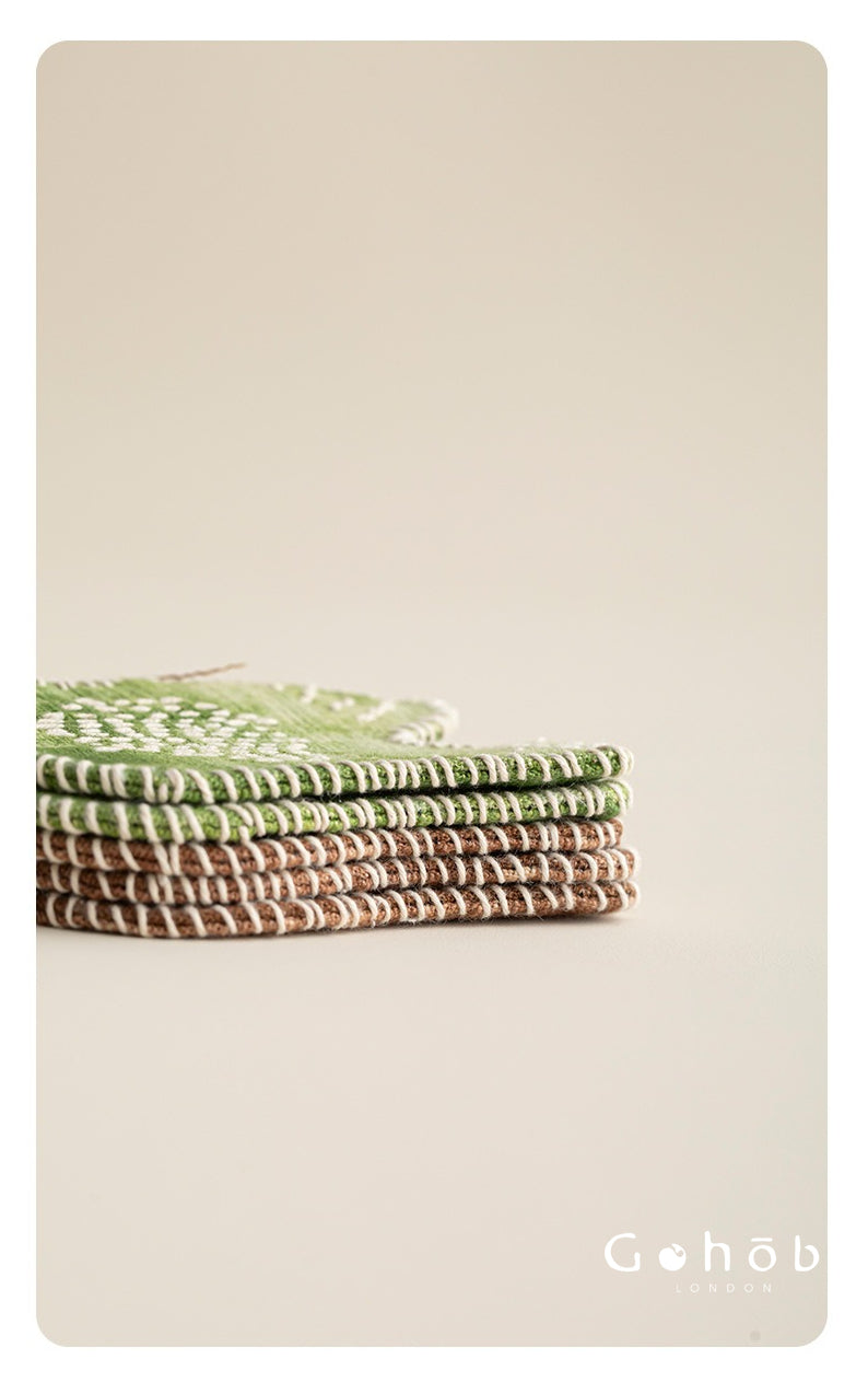 Gohobi Handmade Embroidered Bird Coaster – Fabric Teacup Heat Insulation Mat