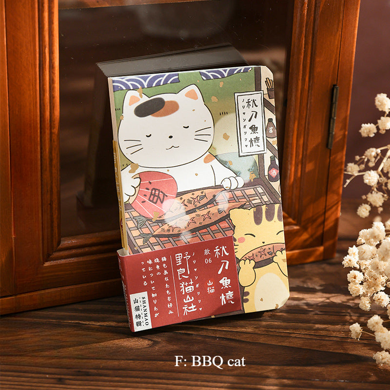 Gohobi Japanese Cat Magnetic Notebook, Monthly Planner, Study Notebook, Pocket Diary