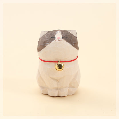 Gohobi Handcrafted Large Wooden Ragdoll Cat Ornament
