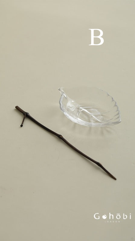 Gohobi Crystal Glass Leaf Tea Holder – Zen Leaf Tea Lotus Presentation Dish