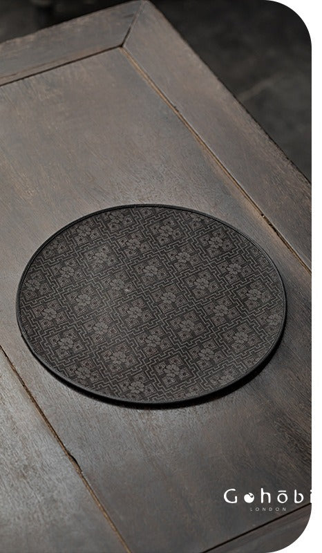 Gohobi Xiangyun Silk Tea Pad – Round Waterproof Tea Pot Placemat for Gongfu Tea Set
