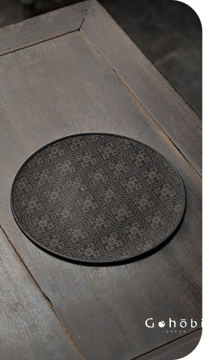 Gohobi Xiangyun Silk Tea Pad – Round Waterproof Tea Pot Placemat for Gongfu Tea Set