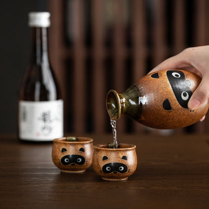 Gohobi Japanese Raccoon Sake Set Tea Set