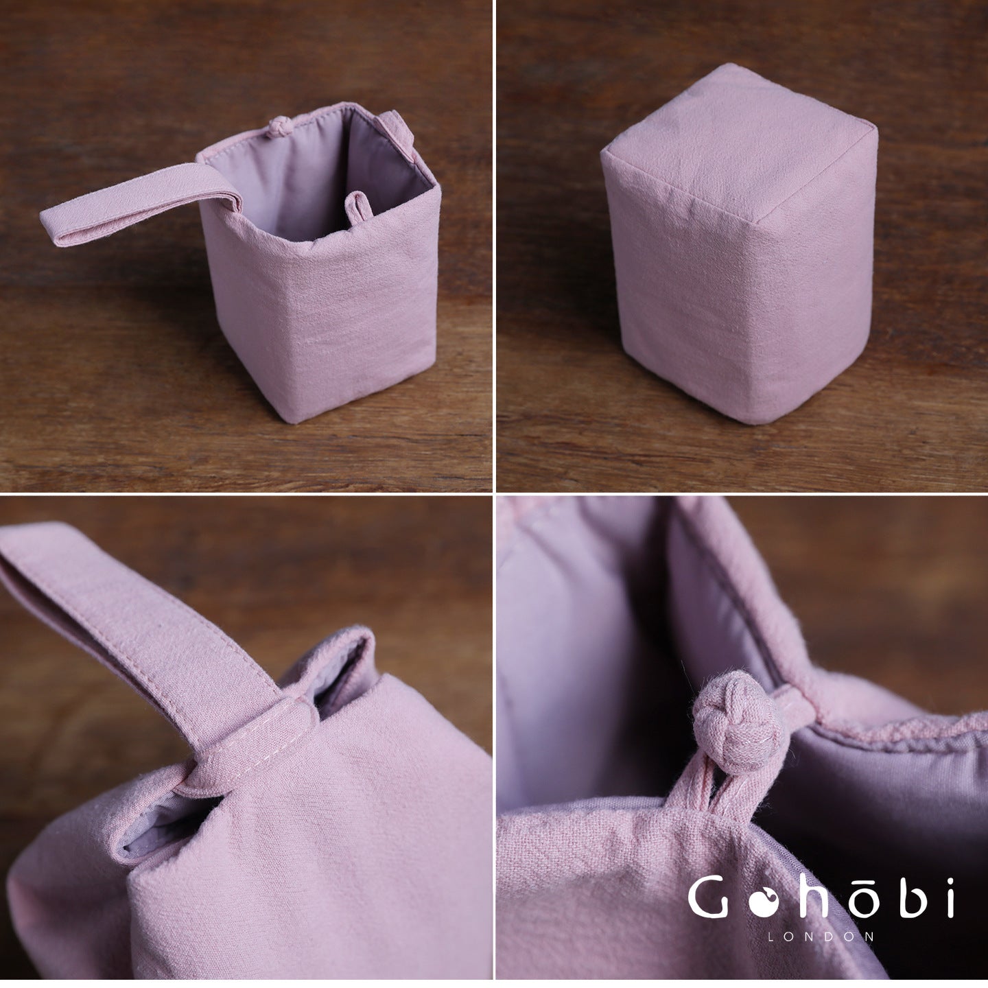 Gohobi Classic Travel Teaware Bag – Plain Cotton Tea Set Storage & Outdoor Carry Case