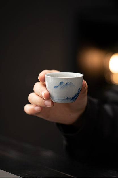 Gohobi Hand-painted Travel Teapot Gaiwan Set