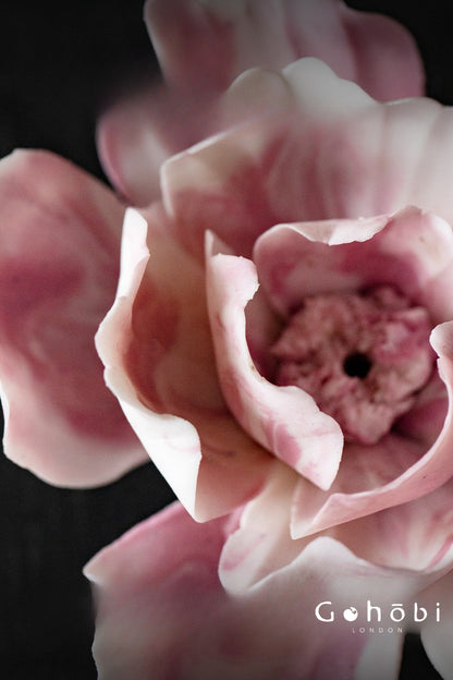 Gohobi Handmade Floral Incense Holder 010 - Purple and Pink Peony