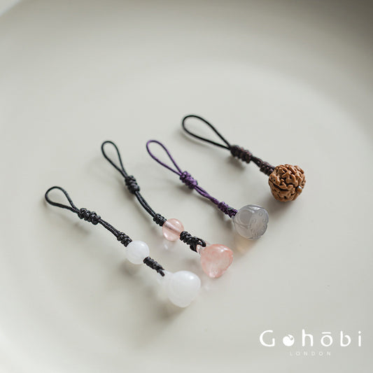 Gohobi Persimmon Ruyi Teapot Knot Pendant – Decorative Hanging Tea Ceremony Ornament