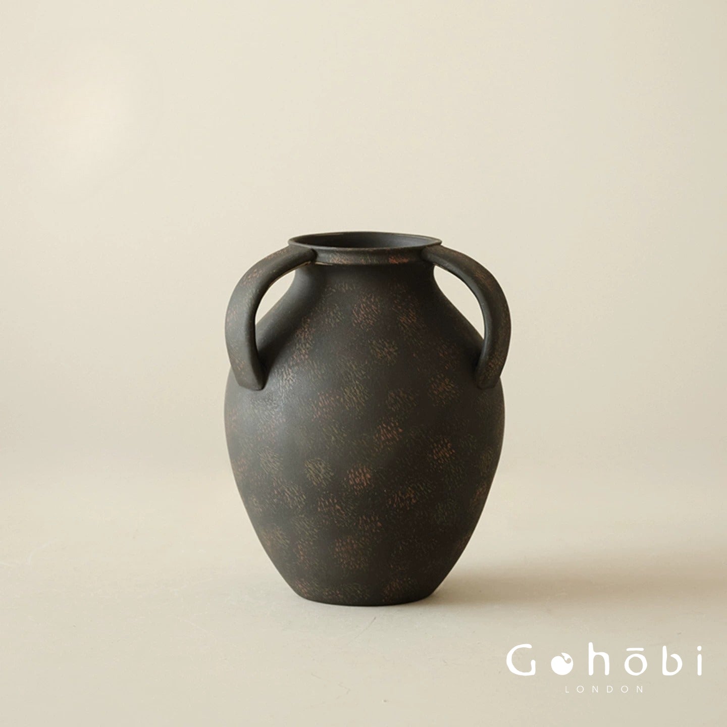 Gohobi Japanese Wabi-Sabi Three-Ear Ceramic Vase – Handmade Dried Flower Decorative Vase