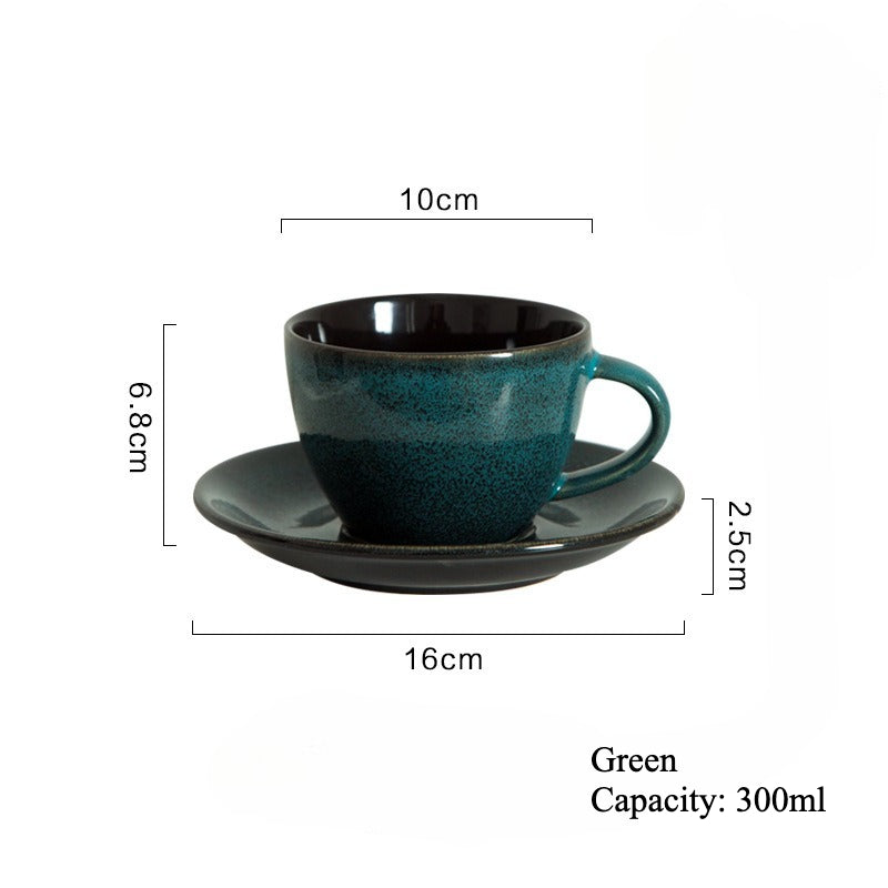 Gohobi Vintage Kiln-Change Ceramic Coffee Cup and Saucer Set