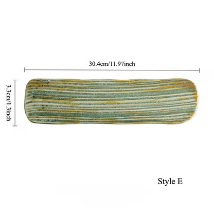 Gohobi Hand-Painted Rectangular Sushi Plate