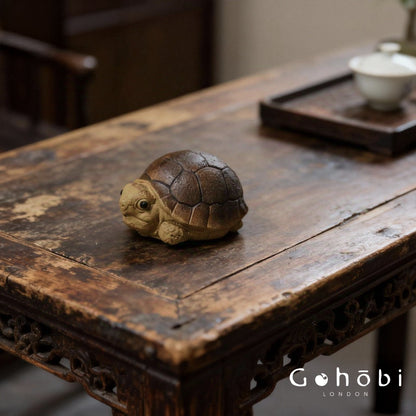 Gohobi Handmade Yixing Purple Clay Turtle Tea Pet – Mini Tea Ceremony Ornament