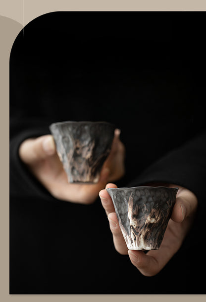 Gohobi Handmade Black Wabi-sabi Tea Cup