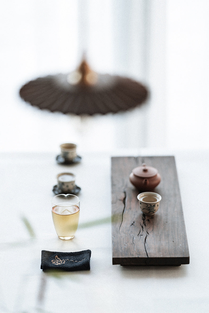 Plateau de service en bois de santal noir de style japonais Gohobi Wabi-Sabi 011