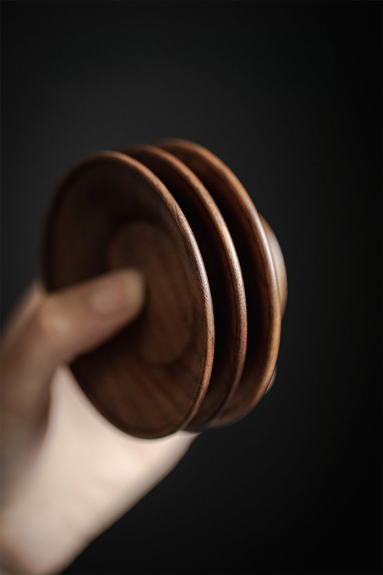 Gohobi Black Walnut Wood Tea Coaster – Solid Wood Heat Insulation Tea Mat