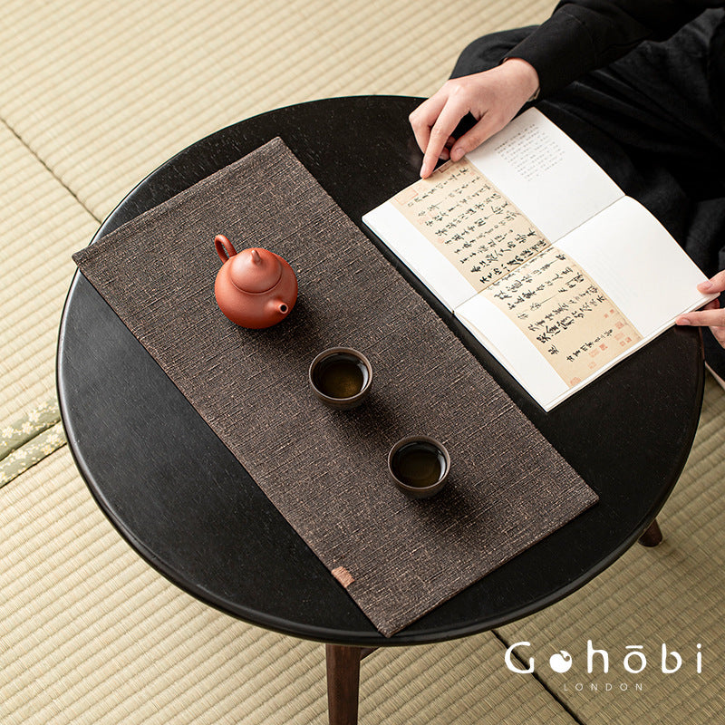Gohobi Xiangyun Silk Tea Table Mat – Handmade Double-Sided Silk Tea Runner Zen Style