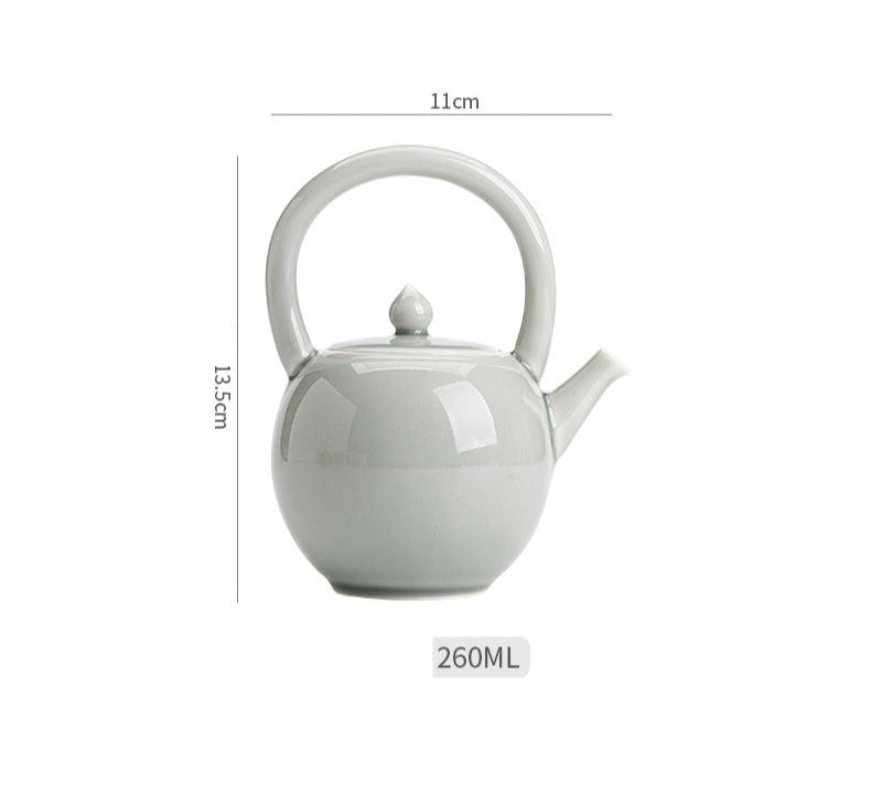 Gohobi Japanese Style Ice Grey and Green Teapot 004
