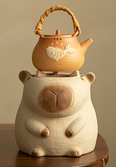 Gohobi Traditional Teapot and Stove Set 002 Capybara