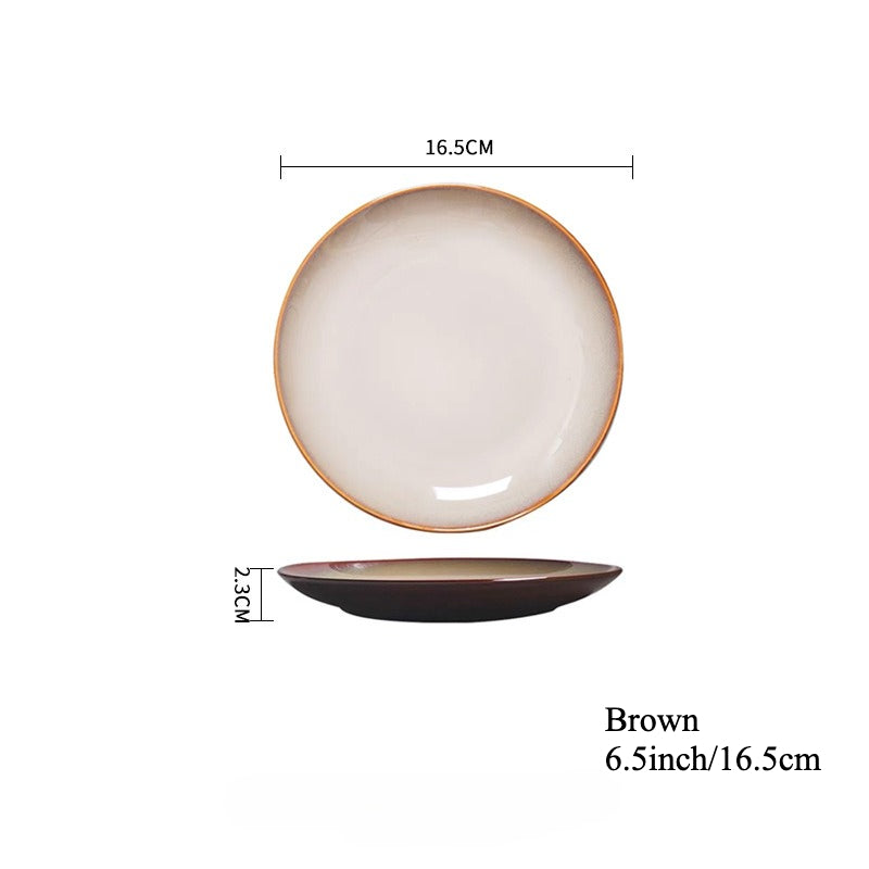 Gohobi Kiln-Change Ceramic Flat Dining Plate