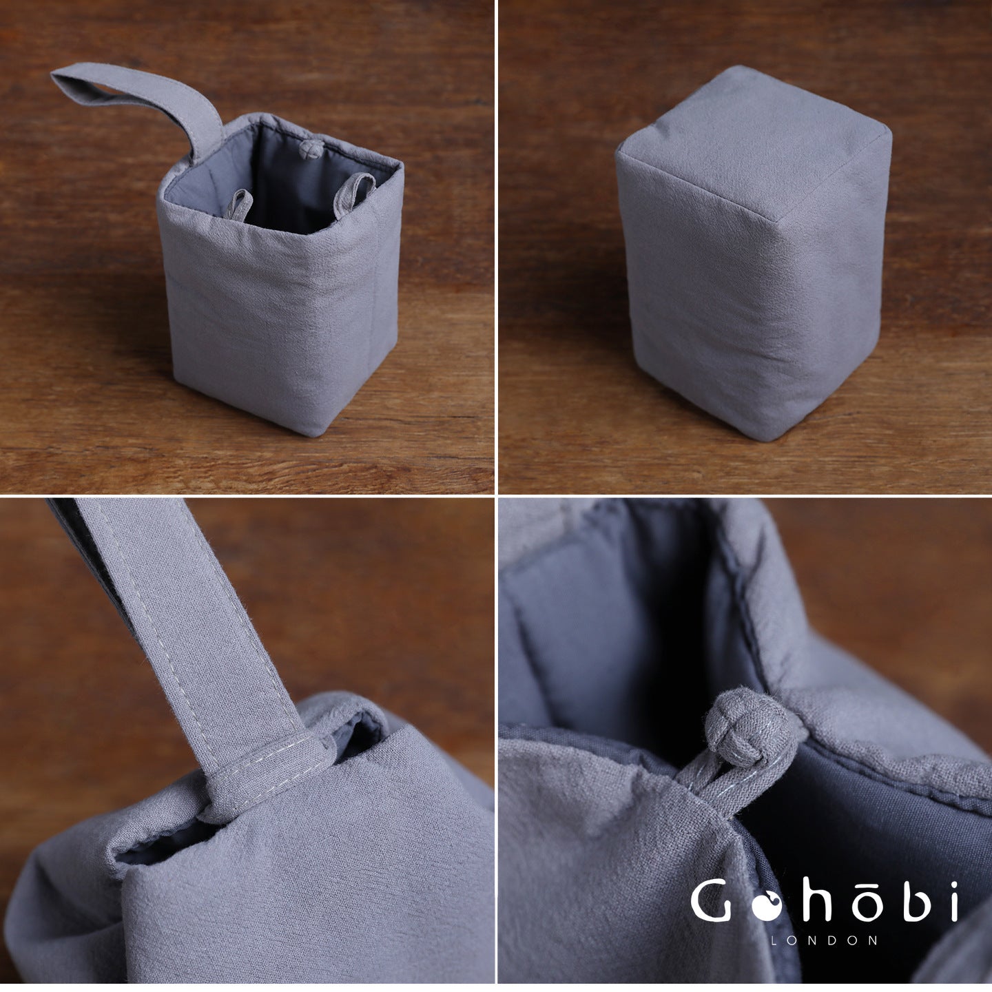 Gohobi Classic Travel Teaware Bag – Plain Cotton Tea Set Storage & Outdoor Carry Case