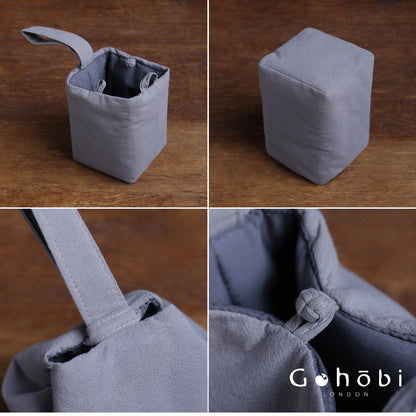 Gohobi Classic Travel Teaware Bag – Plain Cotton Tea Set Storage & Outdoor Carry Case