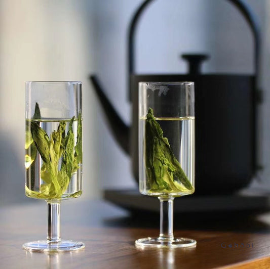 Gohobi Handmade High Foot Glass Tea Cup