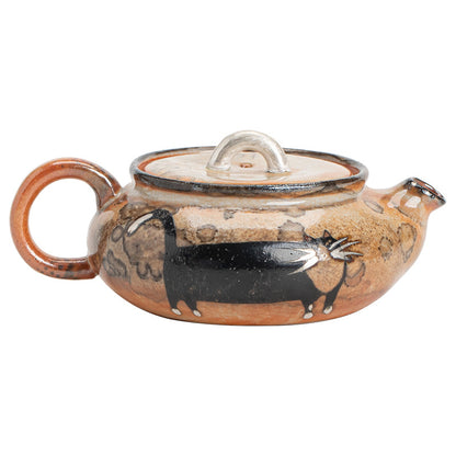 Gohobi Retro Hand-Painted Cat Design Teapot 016