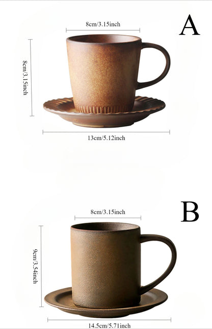 Gohobi Japanese Handmade Coffee Cup with Saucer 004