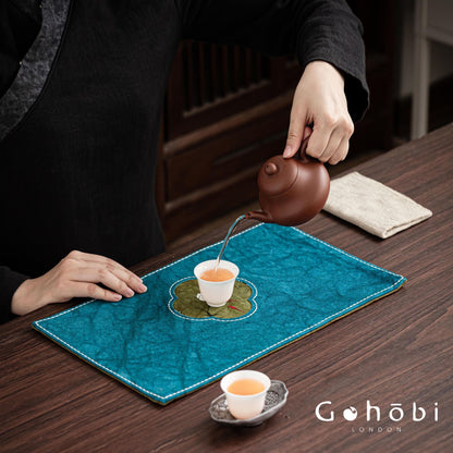 Gohobi Hand-Painted Tea Table Runner – Zen Style Tea Table Cloth